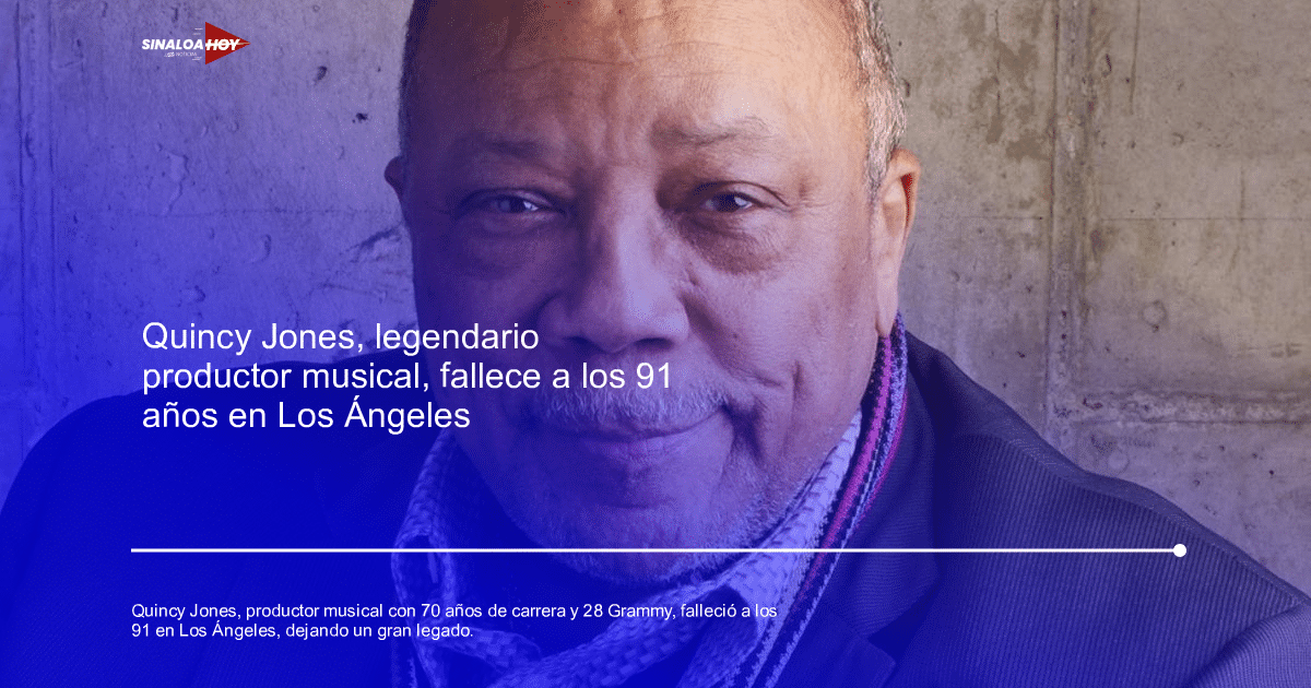 Imagen de Quincy Jones, productor musical fallecido a los 91 años, recordado por su legado en la música.