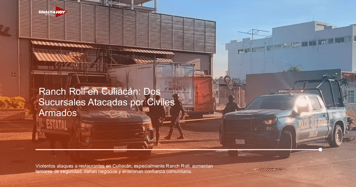 Camionetas de policía y agentes en equipo táctico en una intervención en Culiacán.