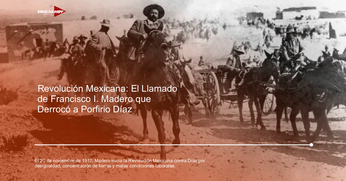 Grupo de jinetes en la Revolución Mexicana, vestidos con trajes tradicionales en un entorno polvoriento.