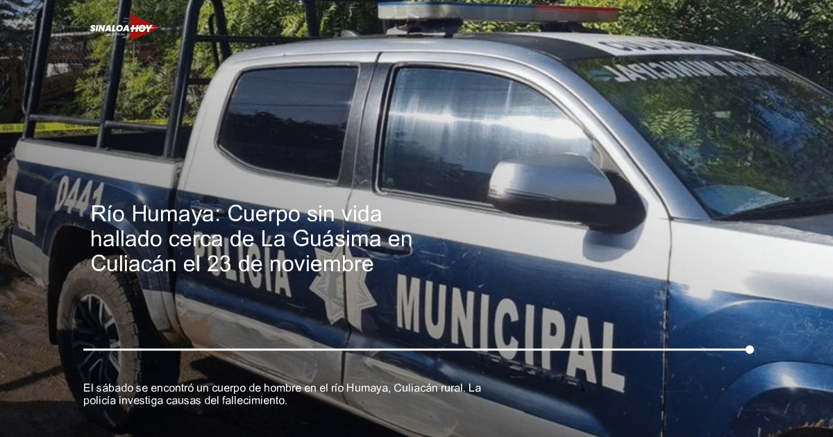 Camioneta de la Policía Municipal de Culiacán en un entorno natural