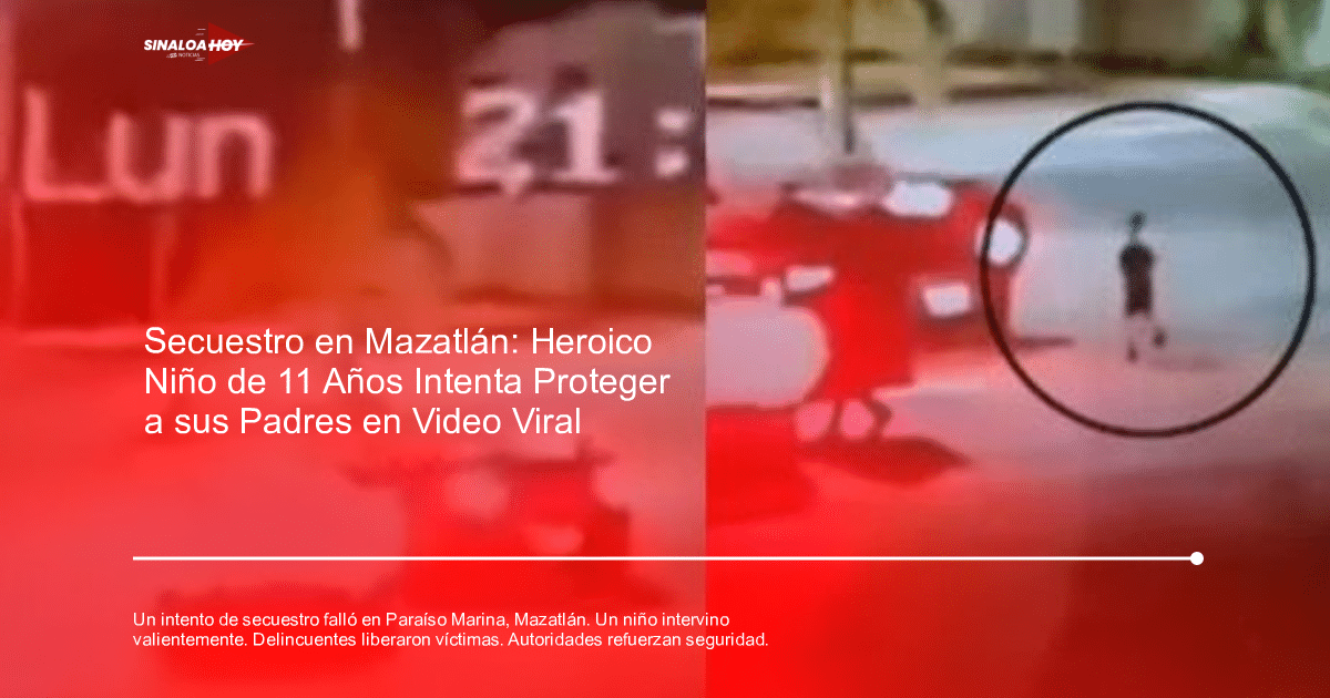 Incidente de secuestro fallido en Paraíso Marina, Mazatlán, captado por cámaras de seguridad.