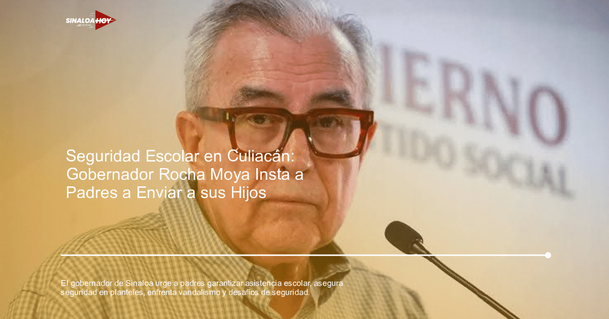 Gobernador Rubén Rocha Moya en conferencia sobre educación y seguridad en Sinaloa