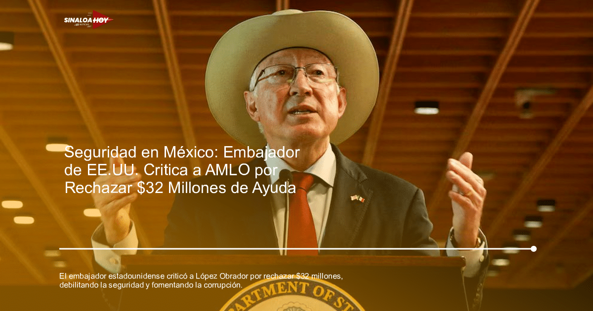 Ken Salazar, embajador de EE.UU., en discurso sobre seguridad en México
