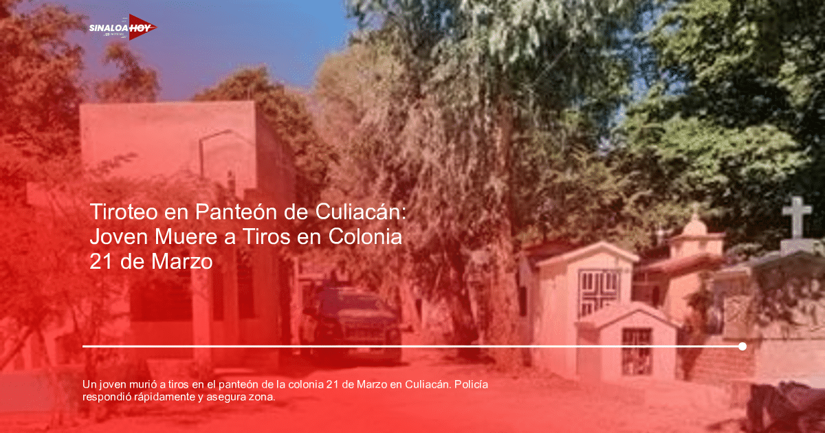 Vista del cementerio de la Colonia 21 de Marzo con un vehículo de seguridad y tumbas coloridas.