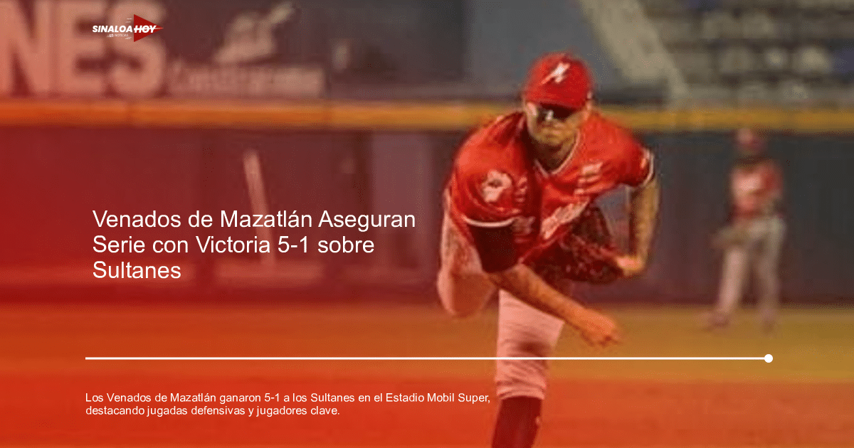 Jugador de béisbol de los Venados de Mazatlán lanzando una pelota en un partido contra los Sultanes.