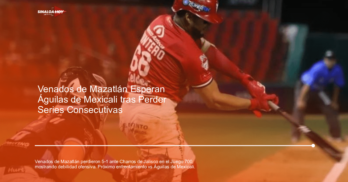 Jugador de béisbol de los Venados de Mazatlán bateando en el Juego 700 de la Liga Mexicana del Pacífico.