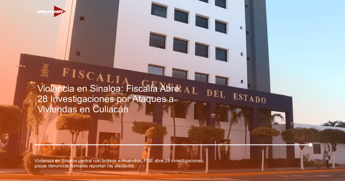 Edificio de la Fiscalía General del Estado en Sinaloa con personas caminando y cielo despejado.