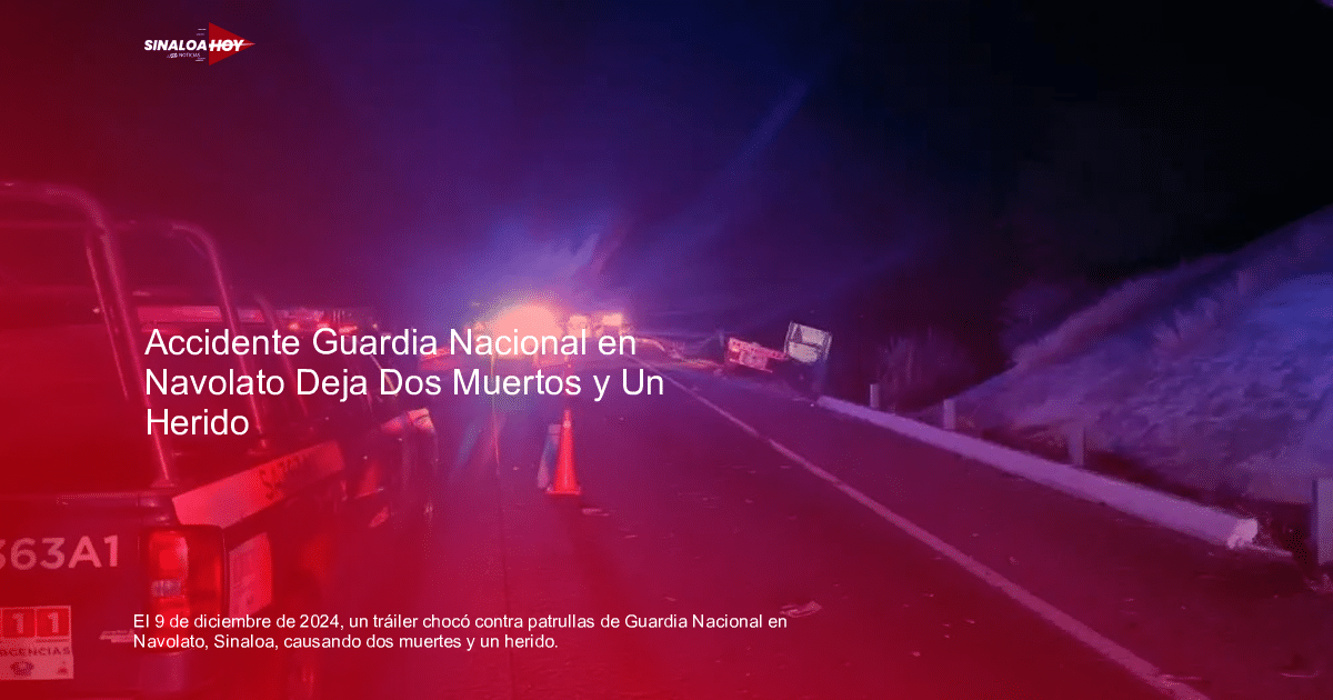 Accidente nocturno en carretera con luces policiales y vehículos de emergencia en la Maxipista Culiacán-Mazatlán.