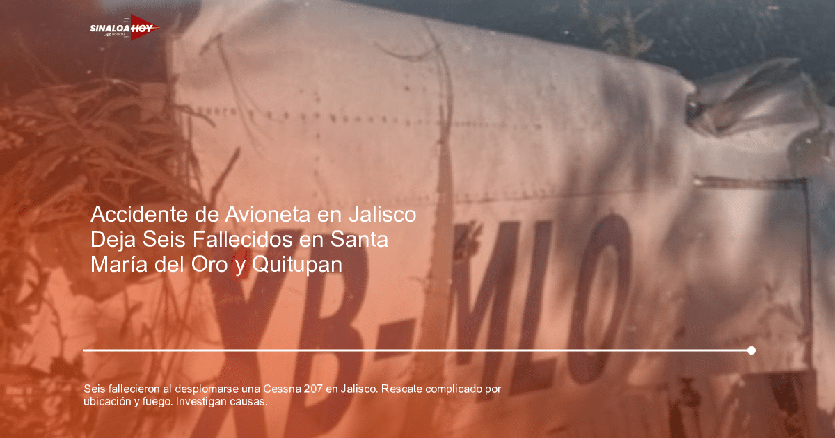 Fragmento de fuselaje de avión con matrícula XB-MLO rodeado de vegetación en Jalisco.