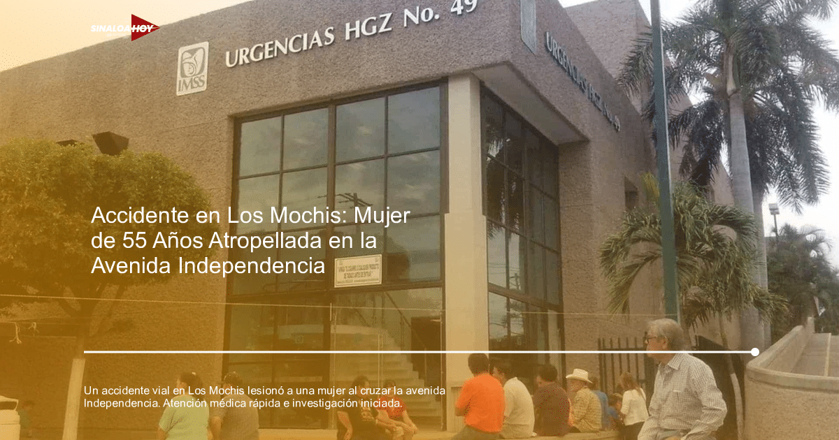 Fachada del Hospital General de Zona No. 49 del IMSS en Los Mochis con personas esperando atención médica.