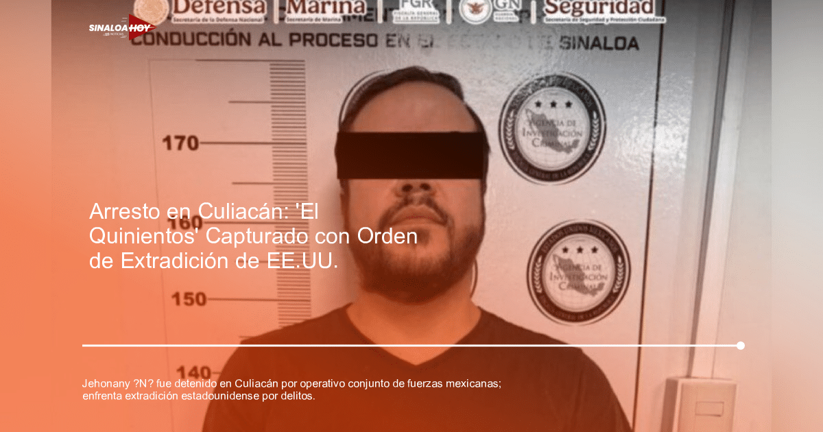 Operativo de captura de Jehonany Alexander 'N' en Culiacán por fuerzas federales.