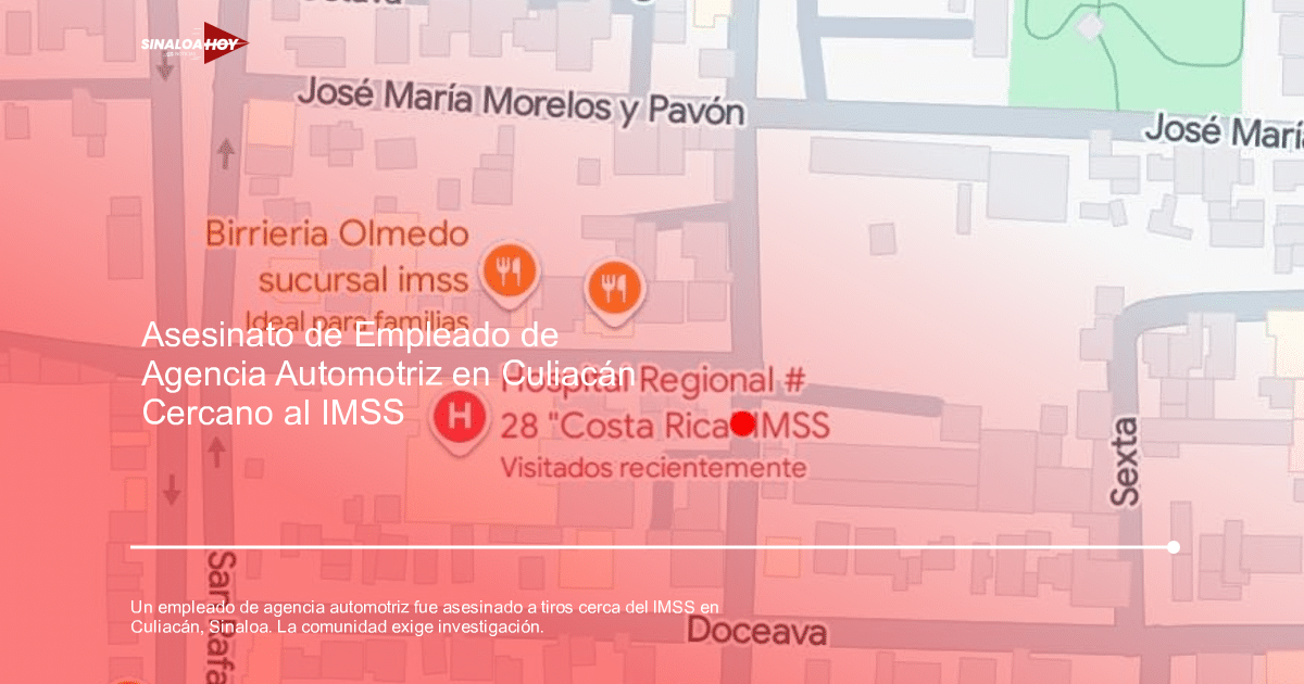 Mapa de la Sindicatura de Costa Rica en Culiacán con Birriería Olmedo y Hospital IMSS destacados