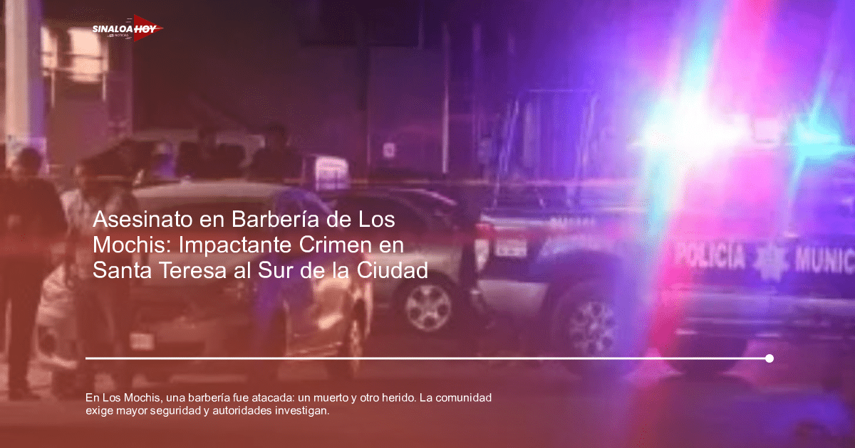 Coche con luces de emergencia y vehículo policial en escena nocturna en Los Mochis