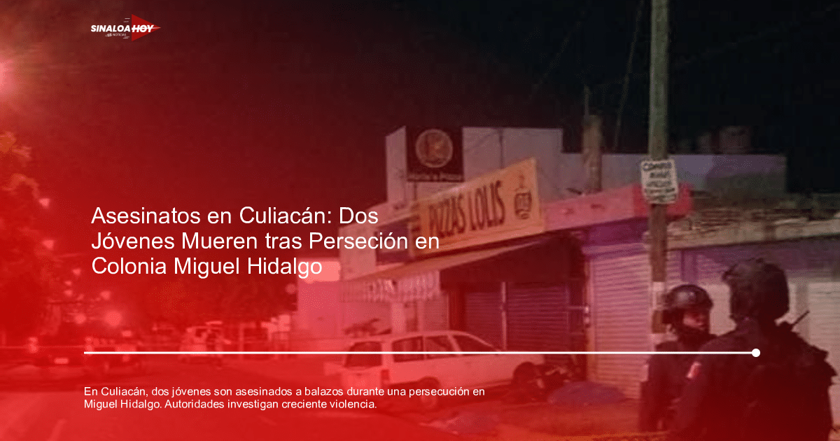 Calle nocturna en Culiacán con policías y vehículos, cerca de 'Pozos Lolis'.