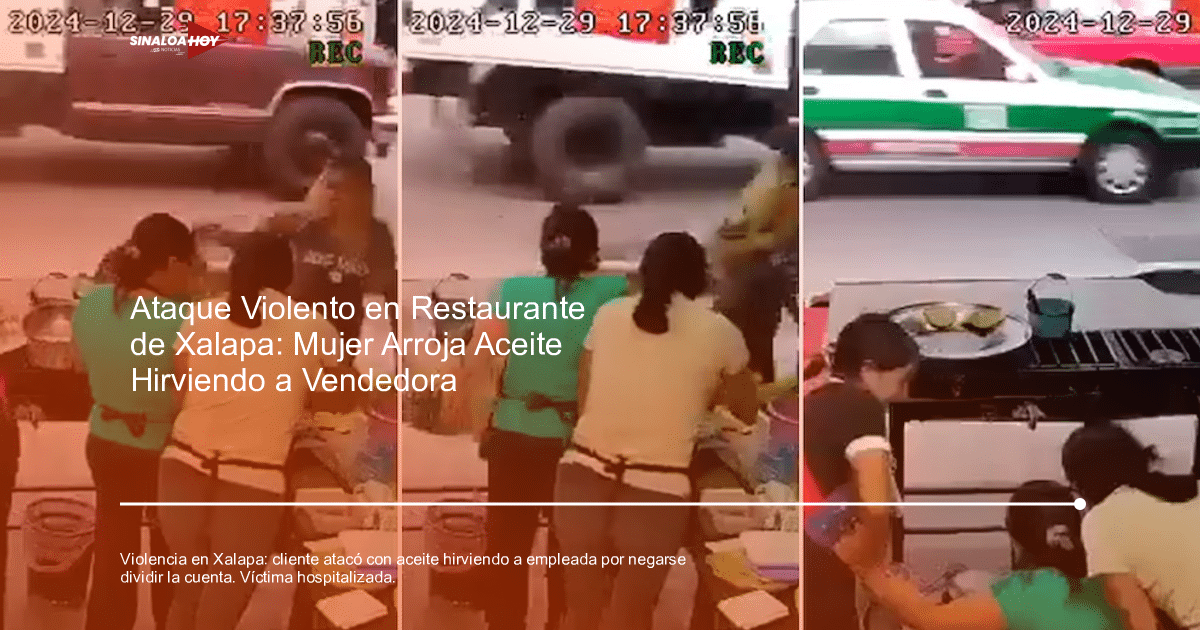 Cámara de seguridad captura altercado en restaurante de Xalapa