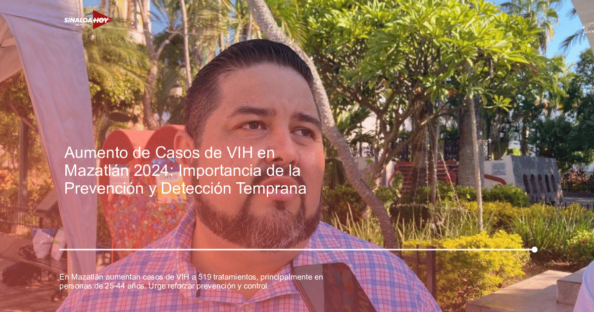 Gráfico de aumento de casos de VIH en Mazatlán con datos de 2023 y 2024