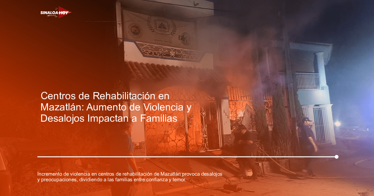 Edificio en llamas con humo y personal de emergencia en la noche