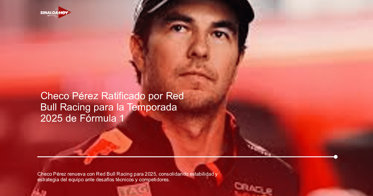 Checo Pérez en el monoplaza de Red Bull Racing durante una carrera de Fórmula 1.