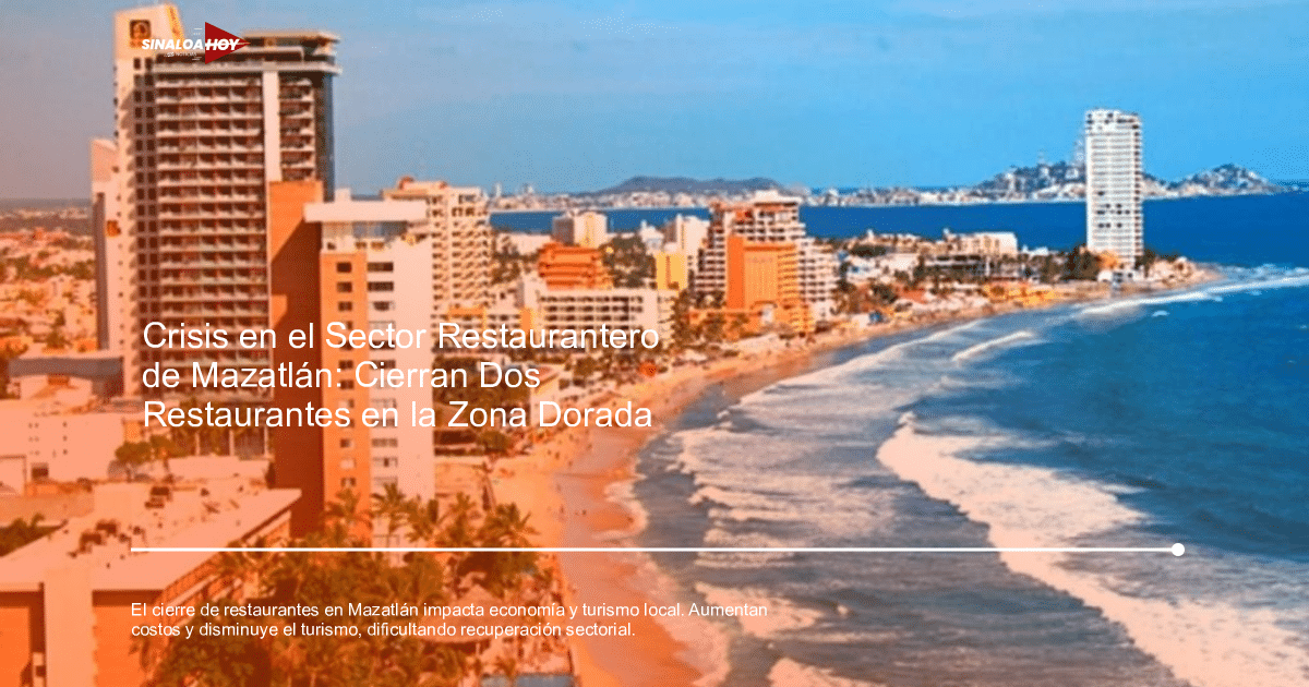 Vista costera de Mazatlán con playa, edificios y océano