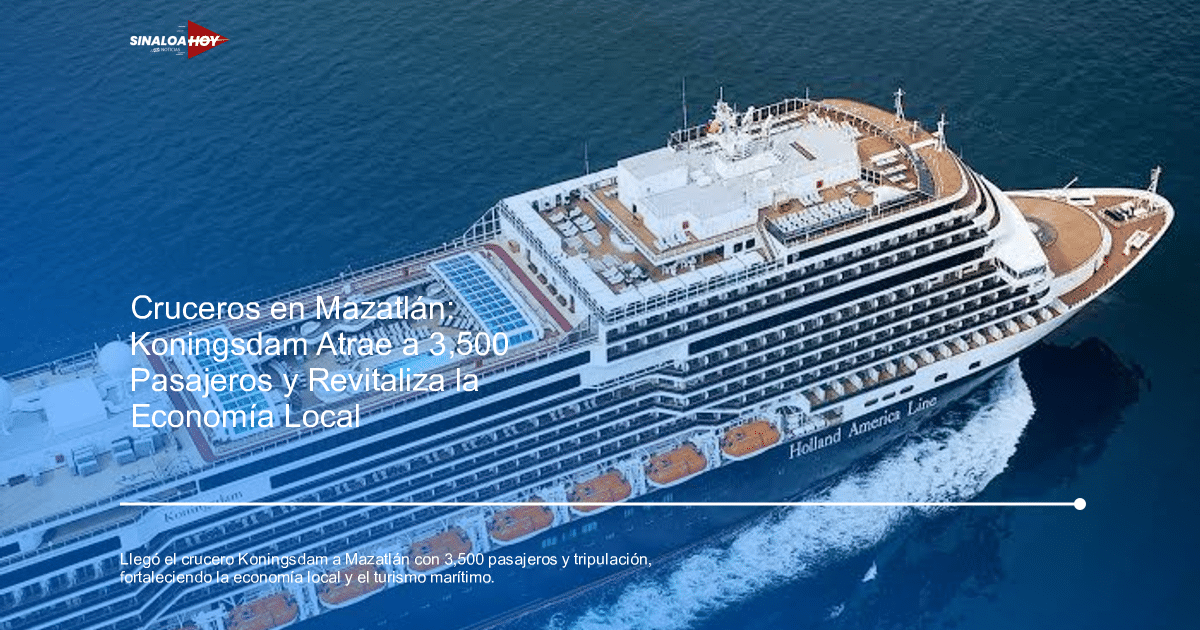 Crucero Koningsdam de Holland America navegando en el mar con cubierta visible