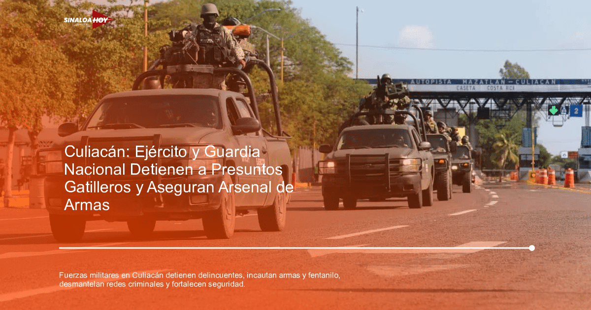 Vehículos militares en carretera durante operativo en Culiacán