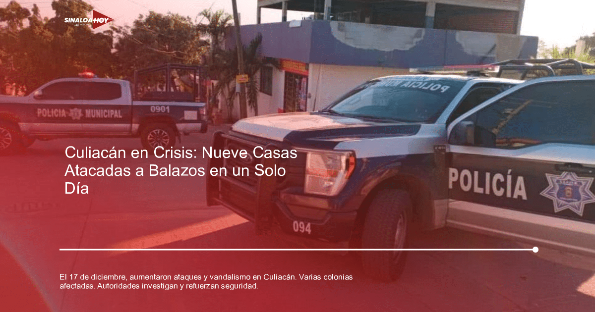 Vehículos de policía municipal en Culiacán tras incidentes de vandalismo