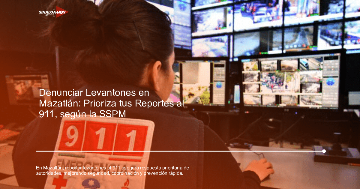 Operador de emergencias 911 en centro de control con pantallas de vigilancia.