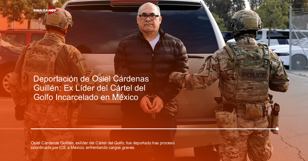 Osiel Cárdenas Guillén esposado y custodiado por policías en San Diego