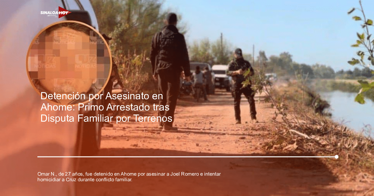 Operativo de seguridad en camino de tierra junto a un río en Ahome, con personas y vehículos presentes.