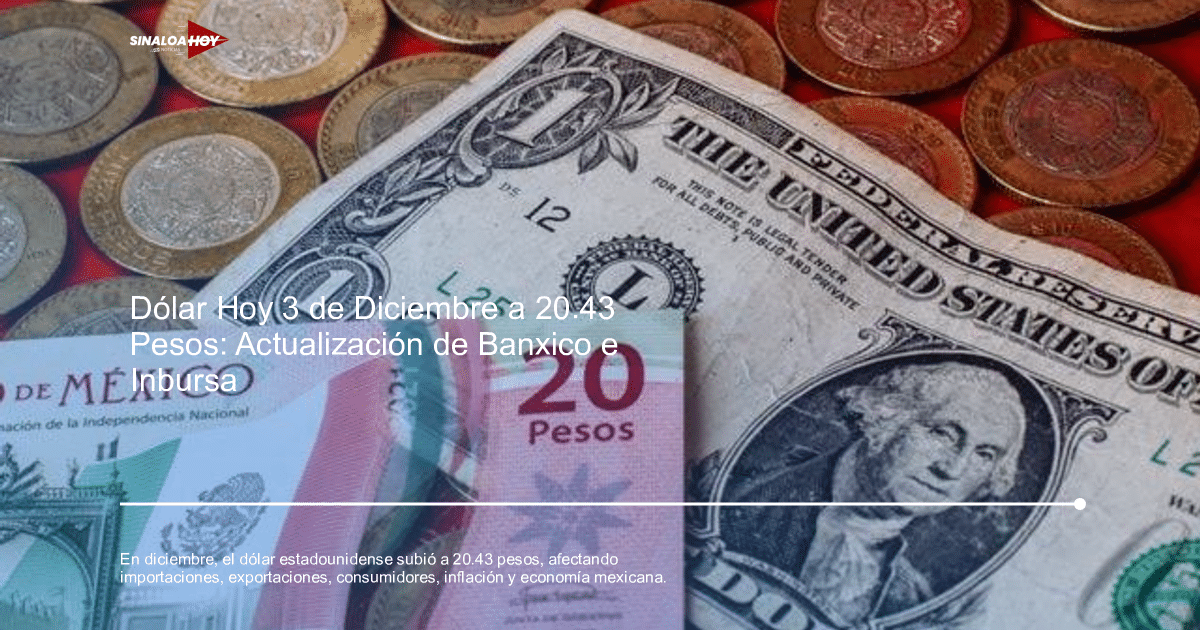 Billetes de 20 pesos mexicanos y un dólar estadounidense con monedas sobre fondo rojo