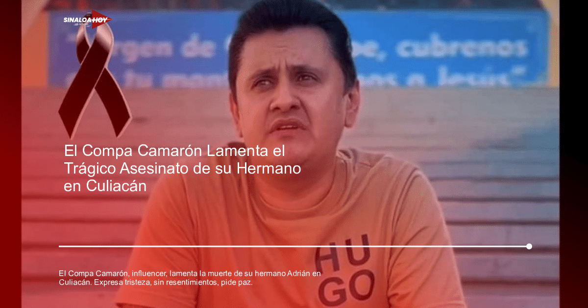 El Compa Camarón reflexiona tras la muerte de su hermano, con un lazo negro simbolizando luto.