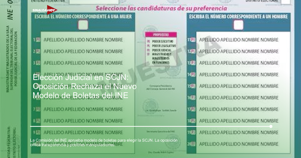 Boleta electoral para elección de jueces y magistrados de la SCJN.