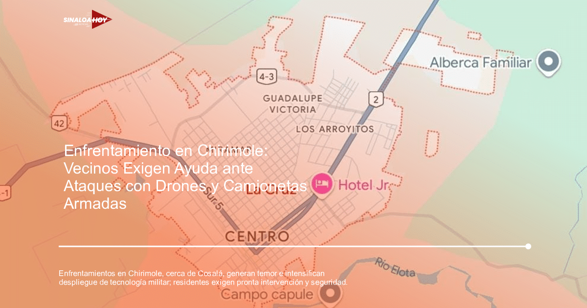 Mapa de Chirimole y Cosalá con límites municipales y puntos de interés