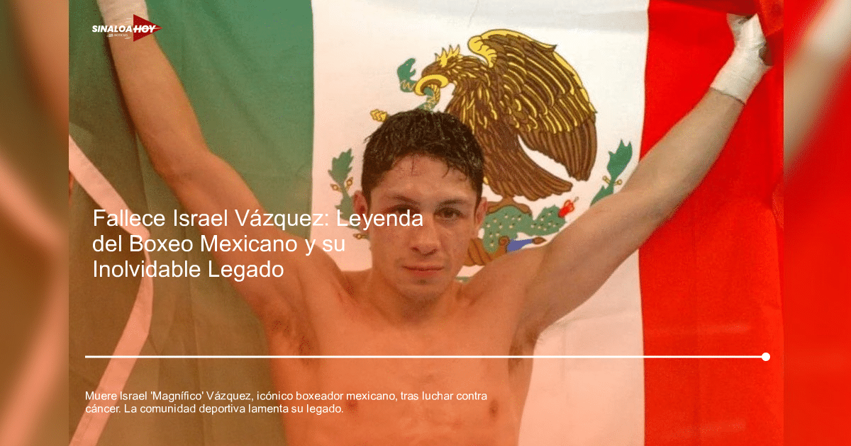 Hombre con torso desnudo levantando bandera de México, simbolizando el legado de Israel Vázquez en el boxeo.