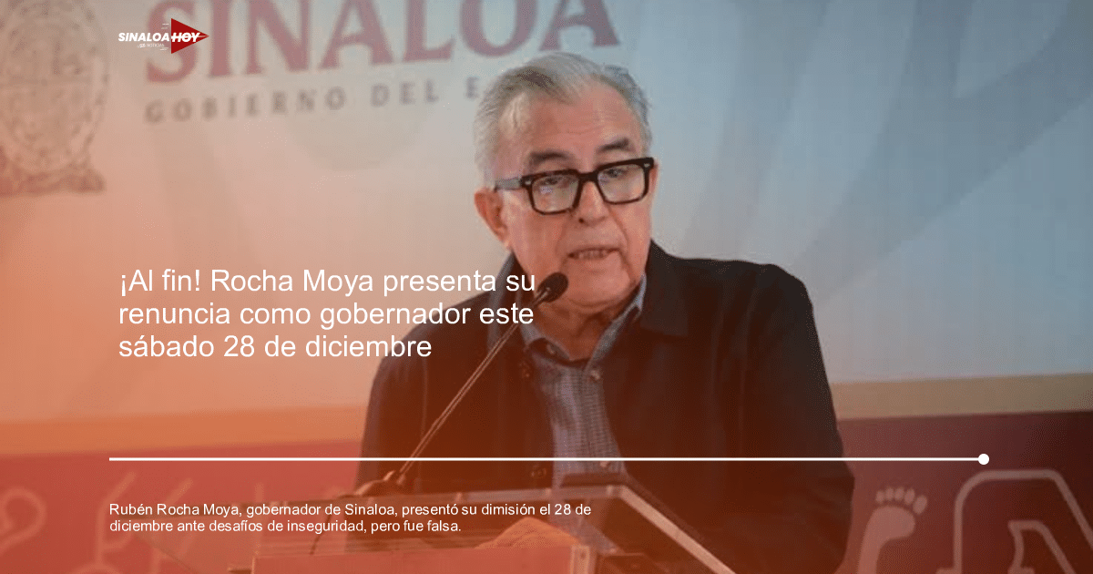 Gobernador de Sinaloa Rubén Rocha Moya hablando en un podio durante un evento oficial