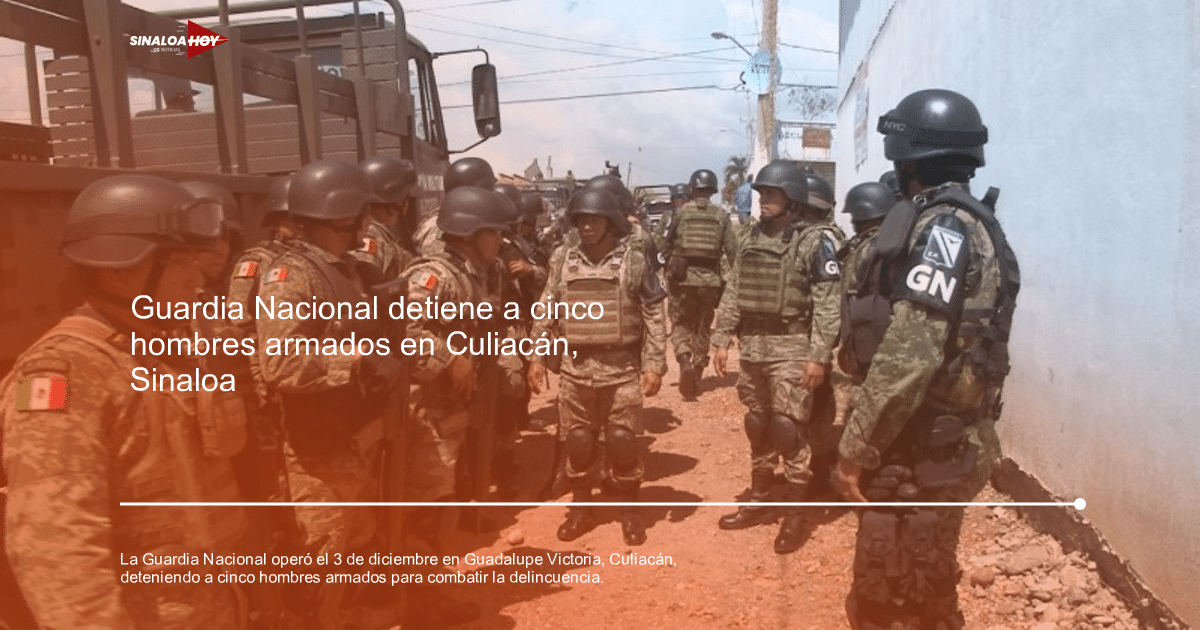 Soldados de la Guardia Nacional durante un operativo en Culiacán, Sinaloa, con vehículos militares en el fondo.