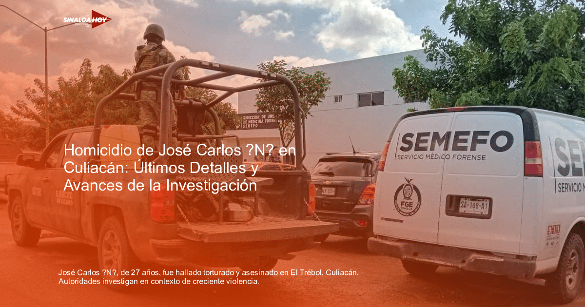 Camioneta del Ejército Mexicano y vehículo SEMEFO en Culiacán