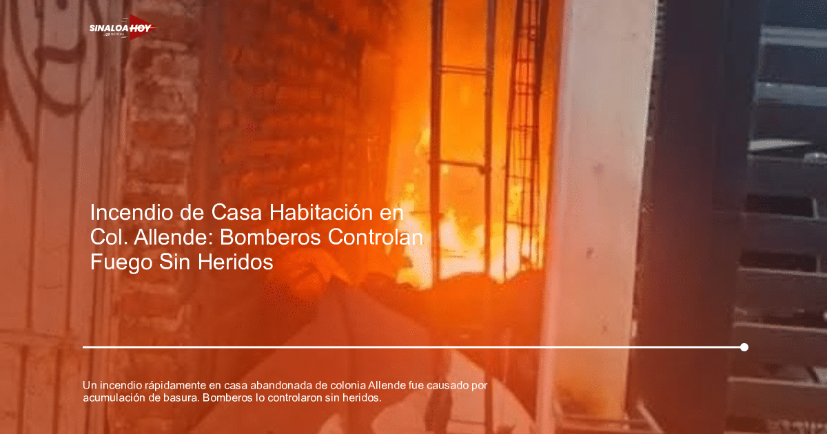 Escena de incendio en pasillo con llamas y humo, pared de ladrillos al fondo.