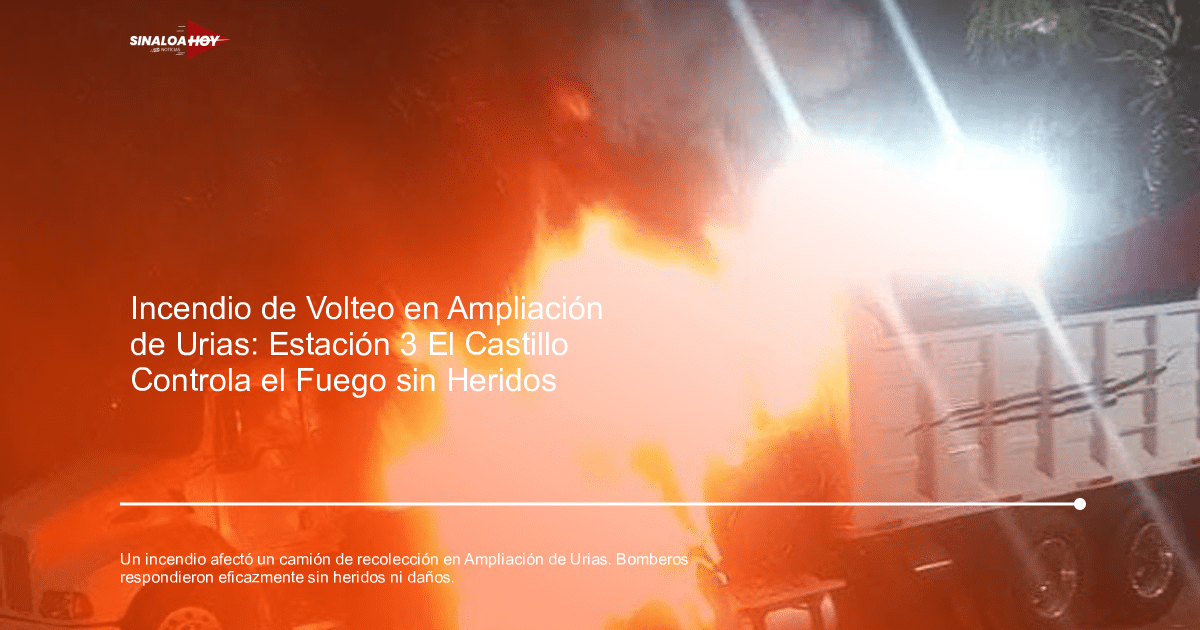 Camión en llamas con humo en la Carrera Internacional al Norte