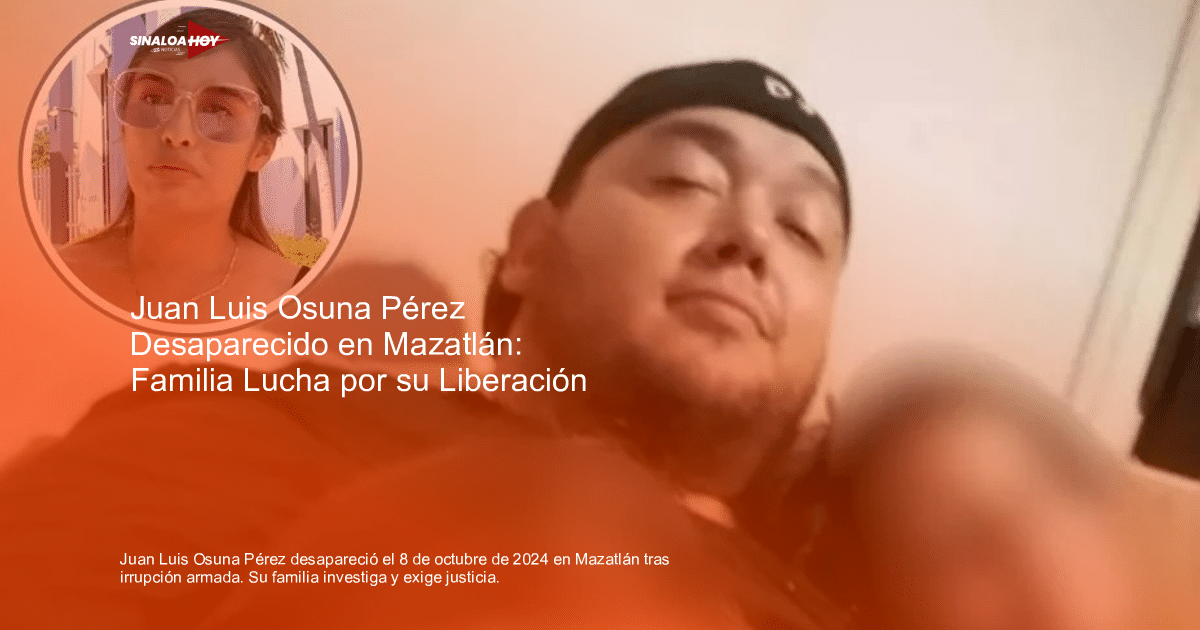 Hombre apoyado en un lugar con una imagen en la esquina posiblemente de una mujer, relacionado con la desaparición de Juan Luis Osuna Pérez.