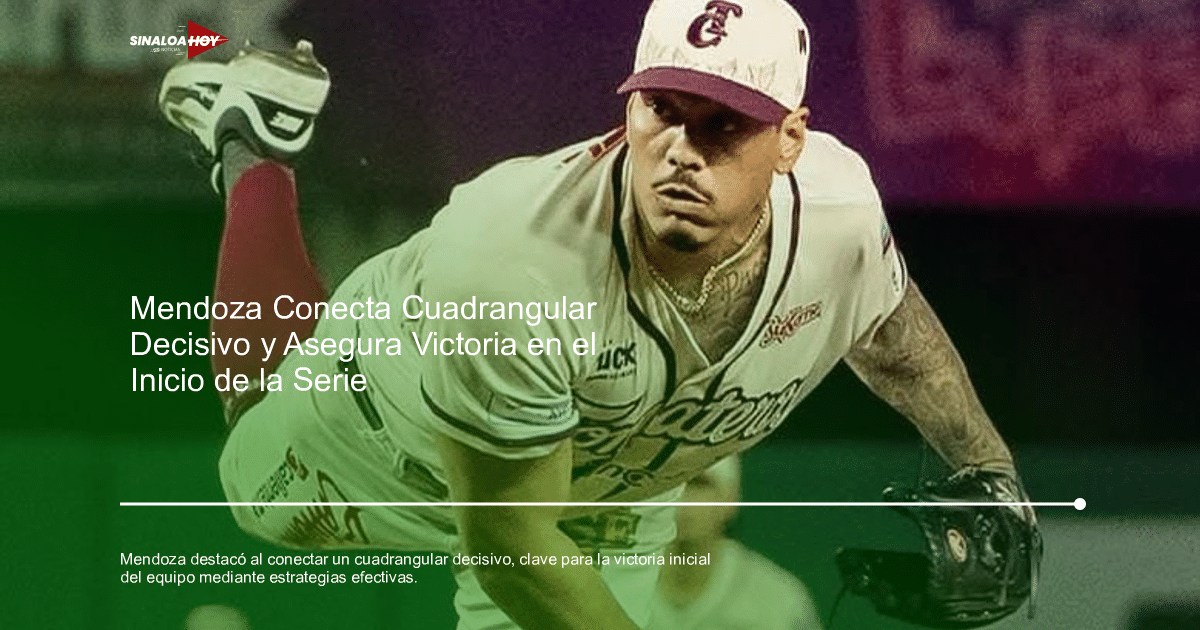 Mendoza, jugador de béisbol, lanzando una pelota con concentración durante el partido de apertura.