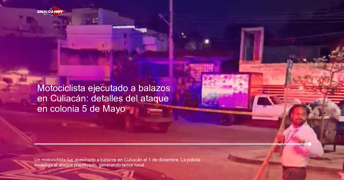 Escena nocturna con vehículos policiales y cinta amarilla en Culiacán