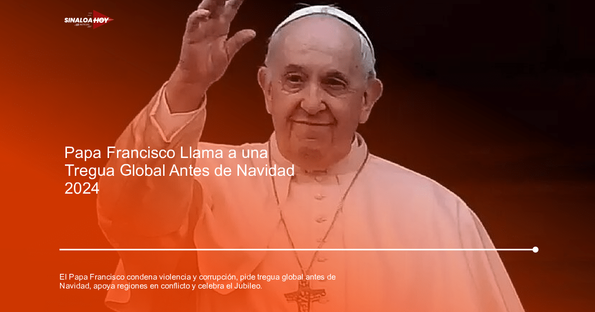 El Papa Francisco hablando desde el Vaticano, llamando a la paz y denunciando la violencia y corrupción.