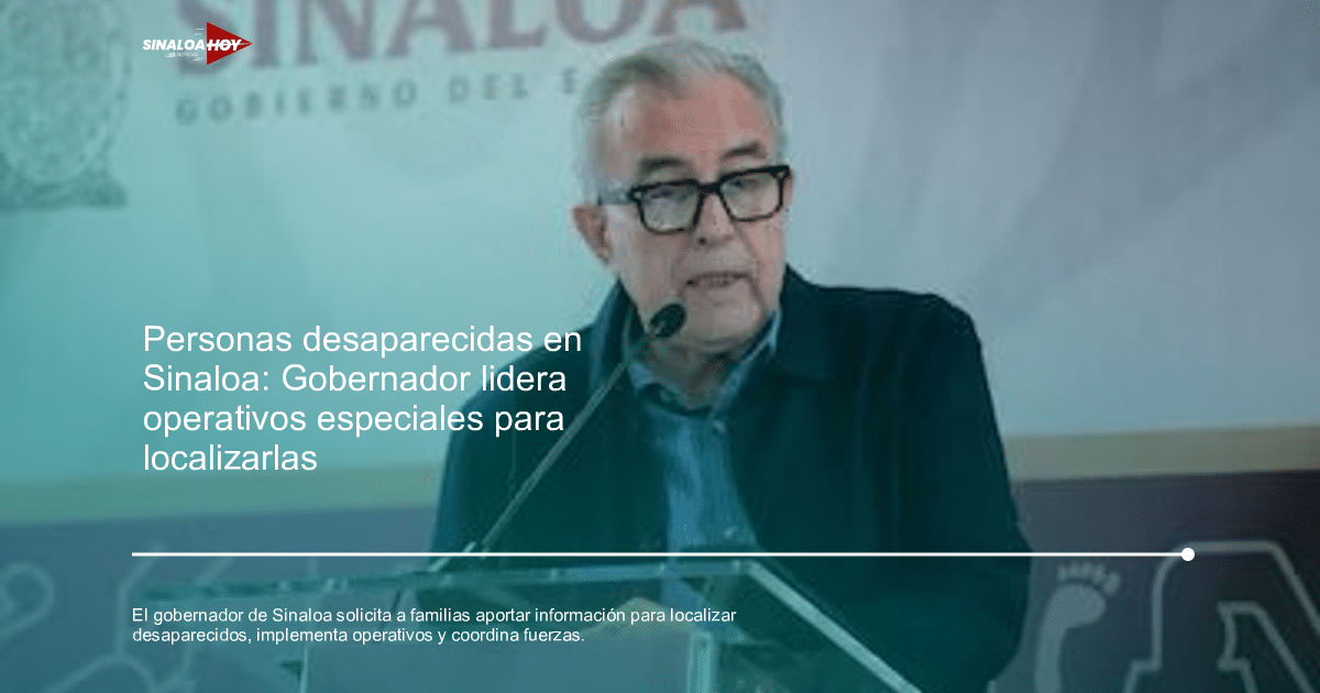 Gobernador de Sinaloa Rubén Rocha Moya en conferencia sobre búsqueda de desaparecidos