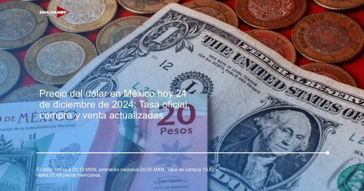 Billetes de 20 pesos mexicanos y un dólar estadounidense con monedas alrededor