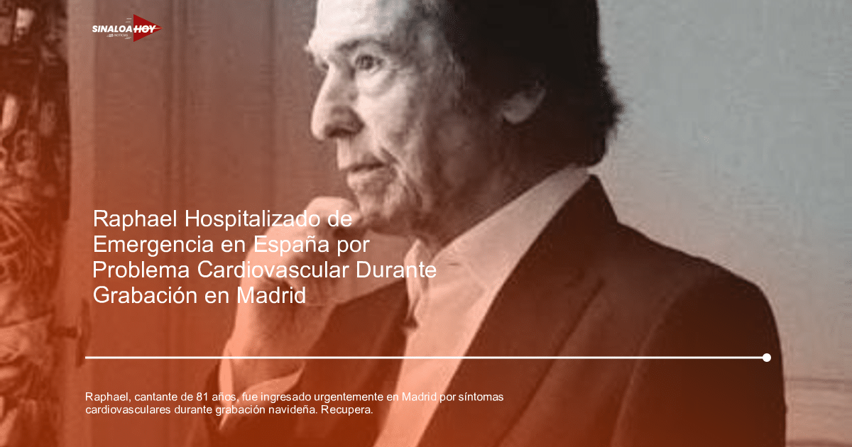 Raphael ingresado de urgencia en un hospital de Madrid por problemas de salud cardiovascular.