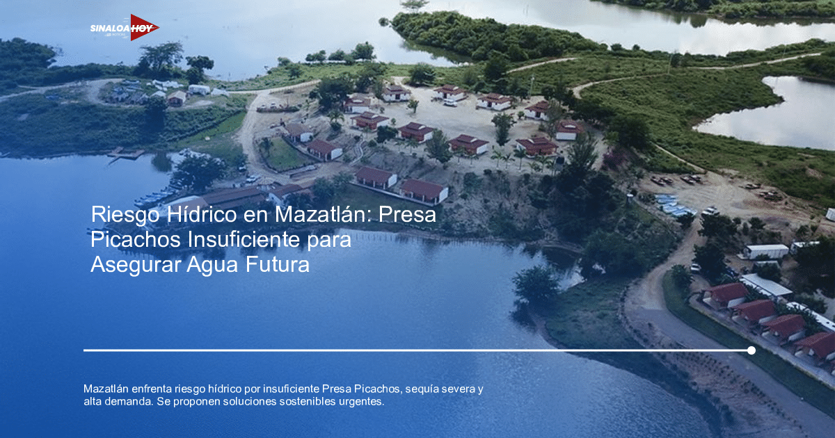 Vista aérea de cabañas y botes en un lago en Mazatlán, Sinaloa, cerca de la Presa Picachos.