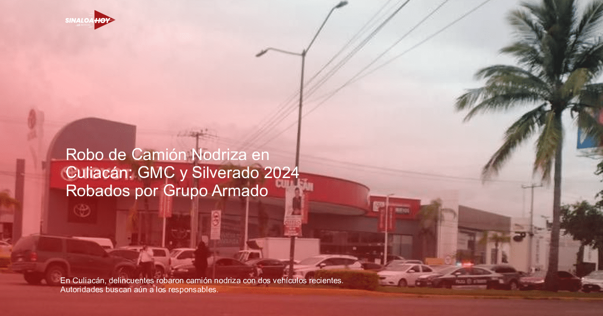 Concesionario Toyota en Culiacán con operativo policial y coches aparcados