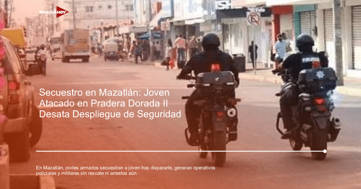 Motocicletas de policía patrullando una calle en Mazatlán tras un secuestro