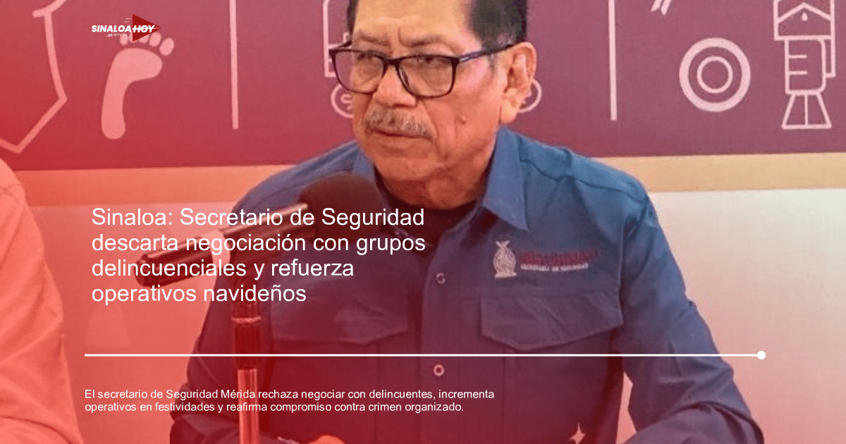 Gerardo Mérida Sánchez en conferencia de prensa sobre seguridad en Sinaloa